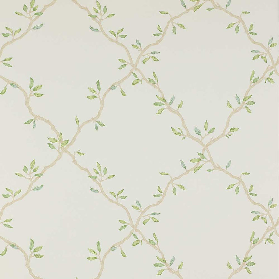 Colefax & Fowler Leaf Trellis Wallpaper | Ivory & Green | 7706/03