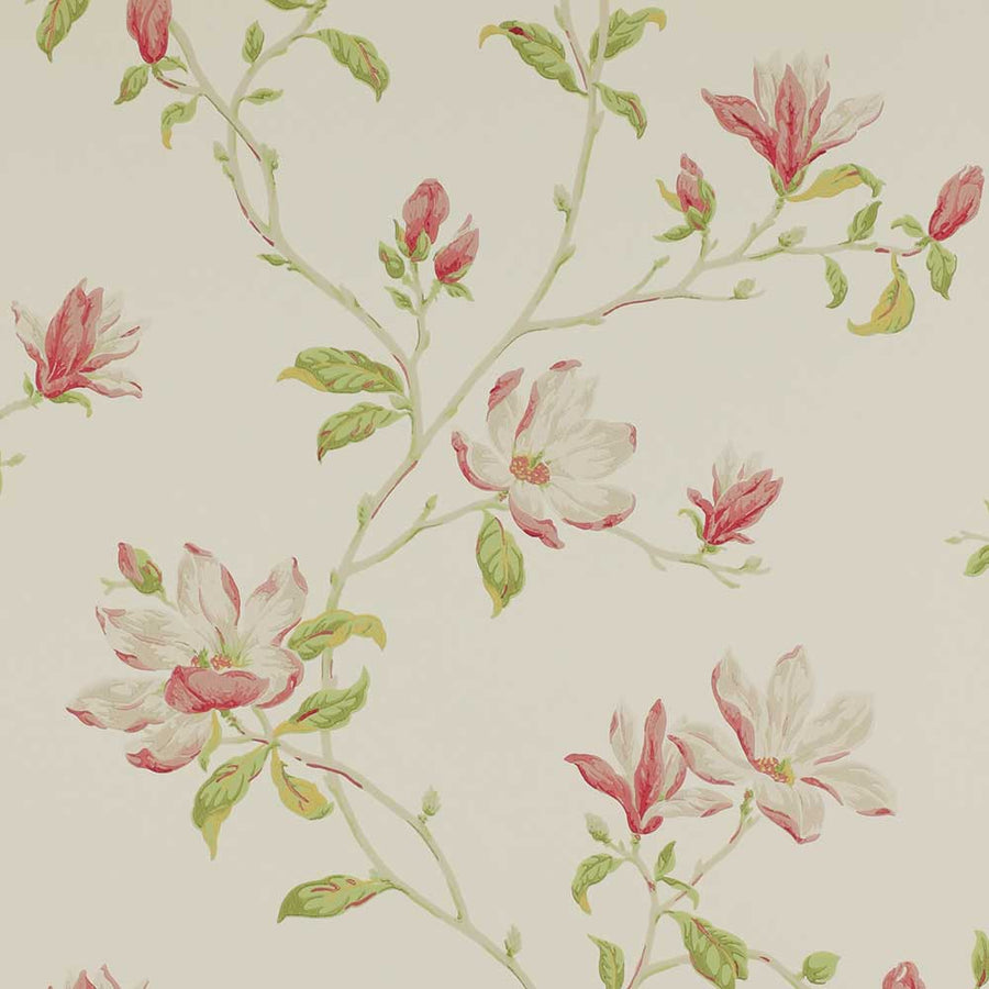 Colefax & Fowler Marchwood Wallpaper | Pink & Green | 7976/01