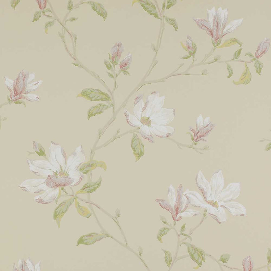 Colefax & Fowler Marchwood Wallpaper | Ivory & Green | 7976/06