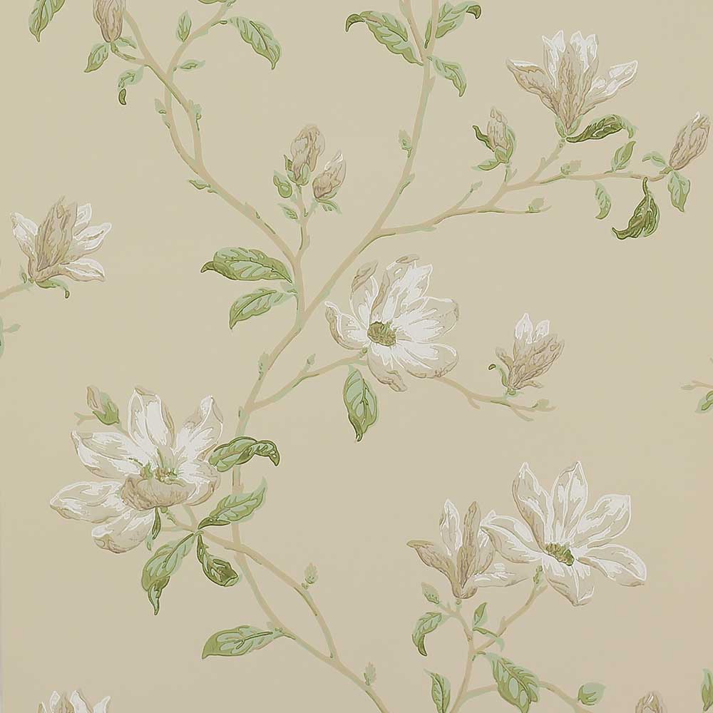 Colefax & Fowler Marchwood Wallpaper | White & Sage | 7976/08