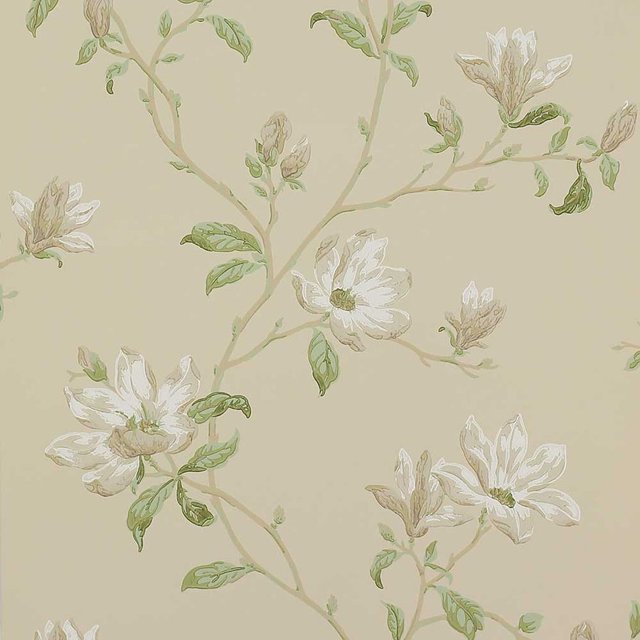 Colefax & Fowler Marchwood Wallpaper | White & Sage | 7976/08