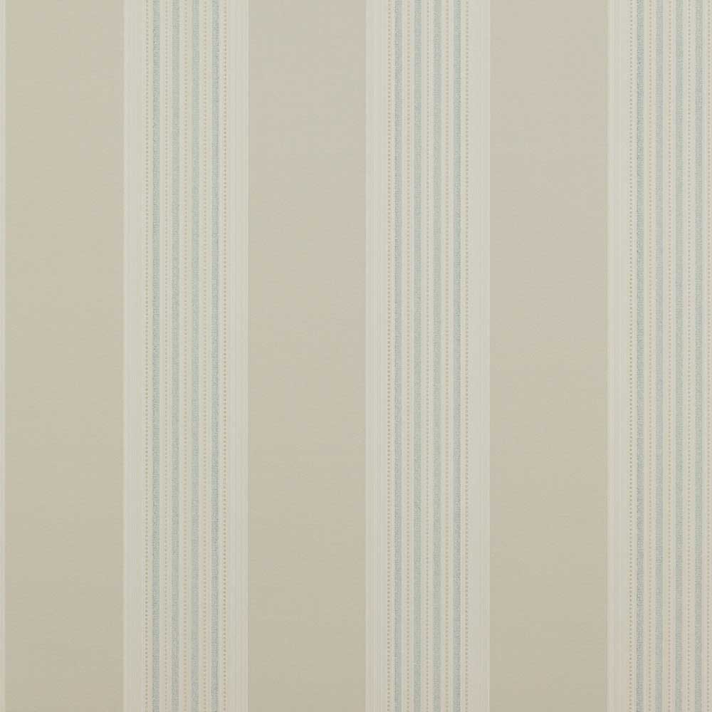 Colefax & Fowler Tealby Stripe Wallpaper | Beige & Blue | 7991/02