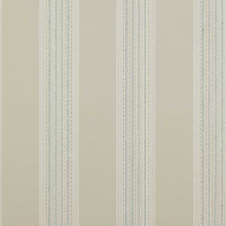 Colefax & Fowler Tealby Stripe Wallpaper | Beige & Blue | 7991/02