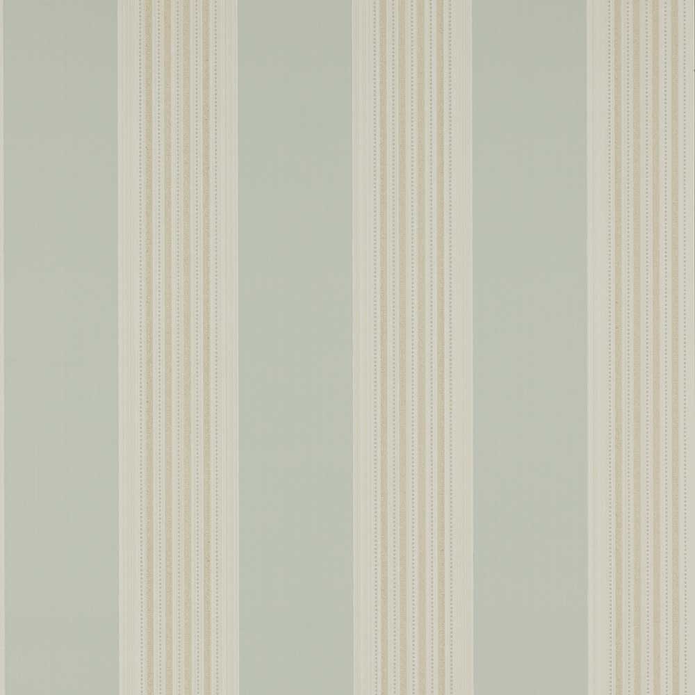 Colefax & Fowler Tealby Stripe Wallpaper | Aqua & Beige | 7991/04