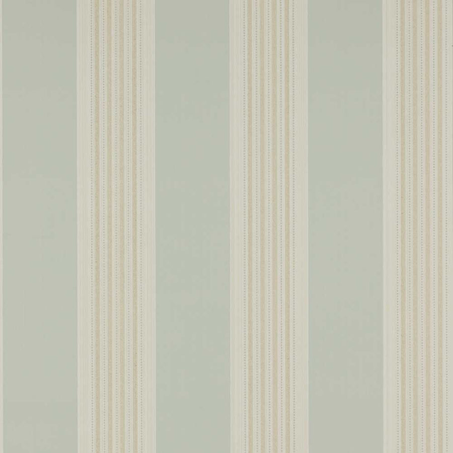 Colefax & Fowler Tealby Stripe Wallpaper | Aqua & Beige | 7991/04