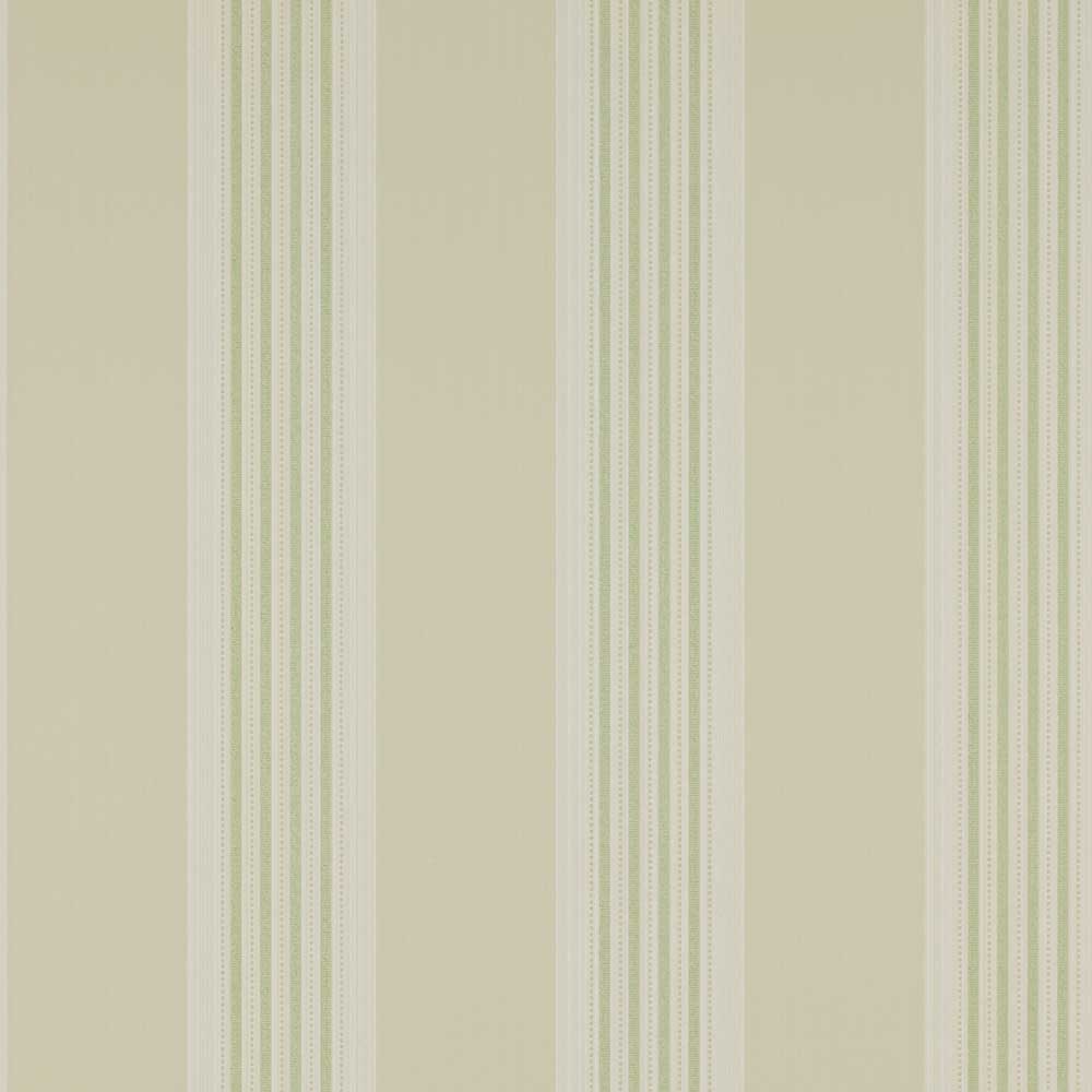 Colefax & Fowler Tealby Stripe Wallpaper | Beige & Green | 7991/06