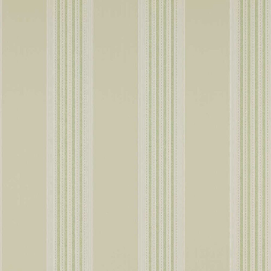 Colefax & Fowler Tealby Stripe Wallpaper | Beige & Green | 7991/06