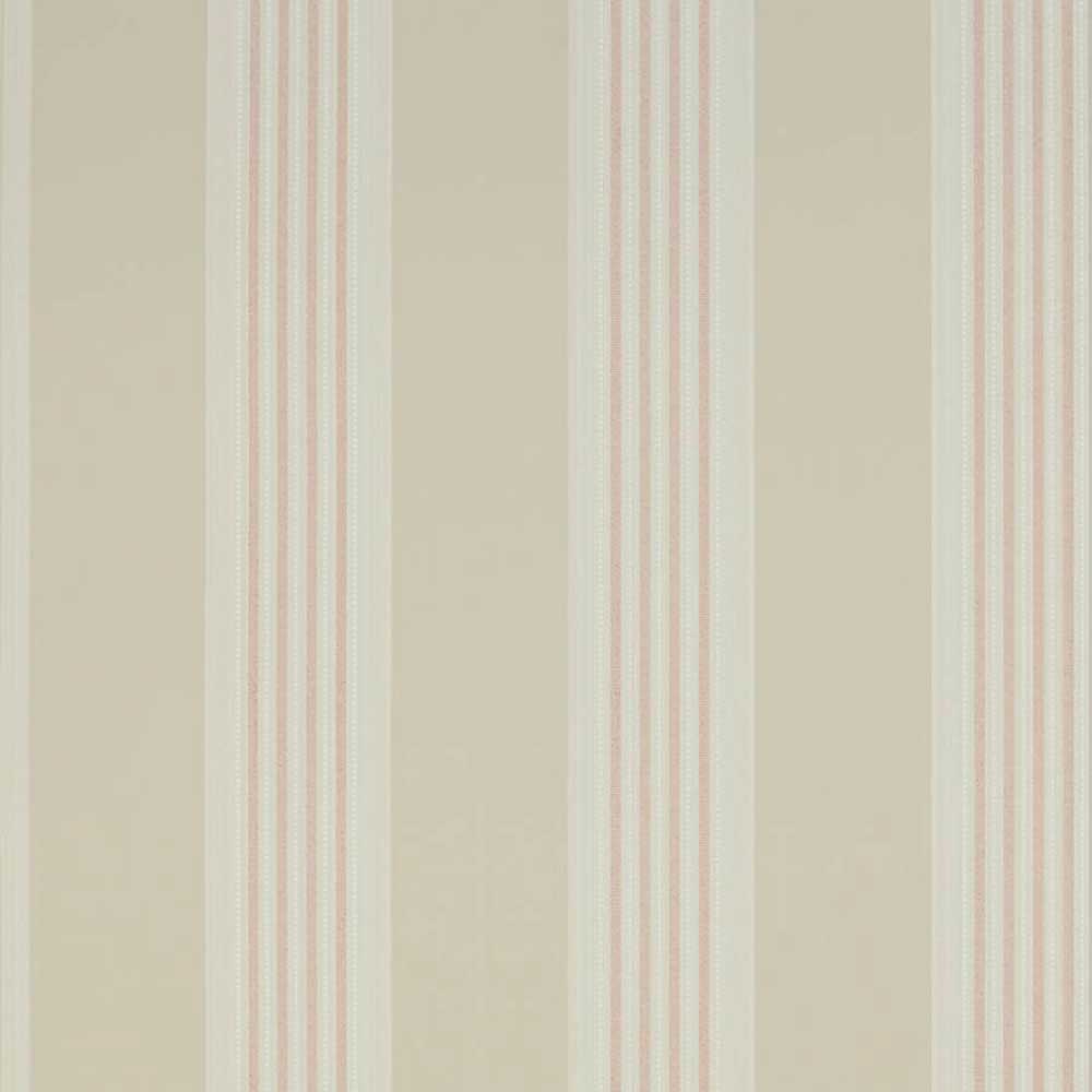 Colefax & Fowler Tealby Stripe Wallpaper | Cream & Pink | 7991/08