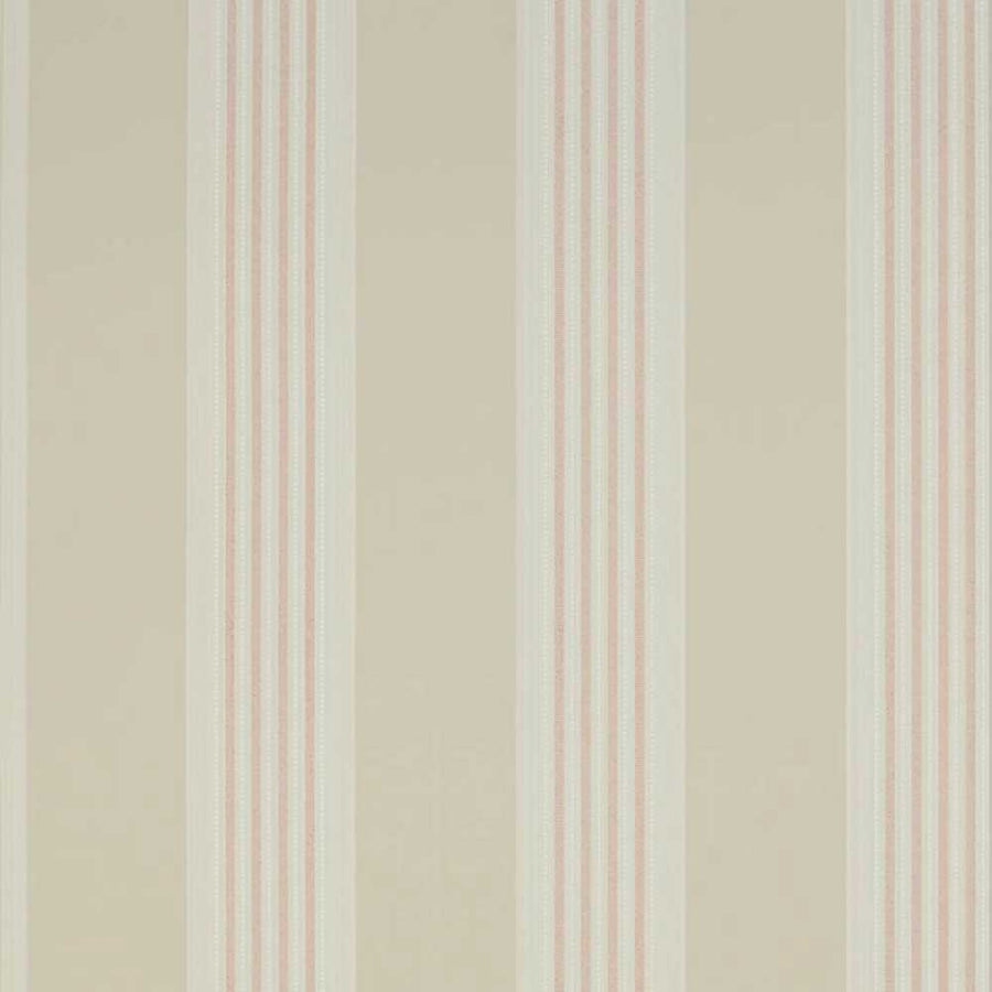 Colefax & Fowler Tealby Stripe Wallpaper | Cream & Pink | 7991/08