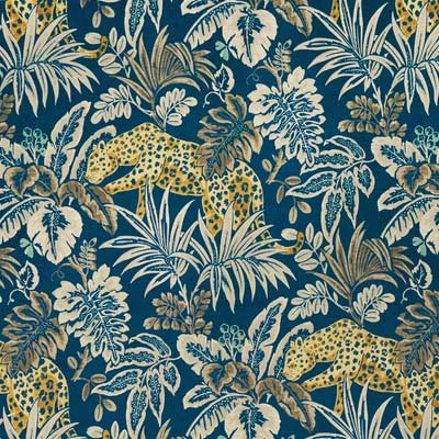 Leopard Indigo Fabric by Prestigious Textiles - 3977/705 | Modern 2 Interiors