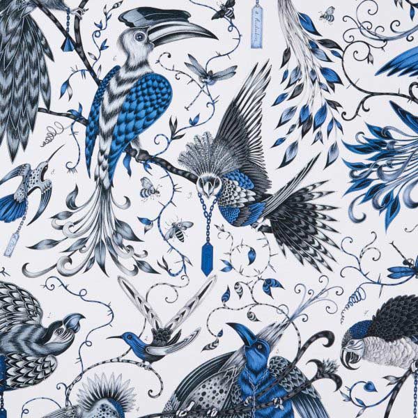 Audubon Blue Fabric by Emma J Shipley For Clarke & Clarke - F1108/01 | Modern 2 Interiors