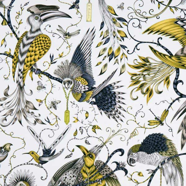 Audubon Gold Fabric by Emma J Shipley For Clarke & Clarke - F1108/02 | Modern 2 Interiors