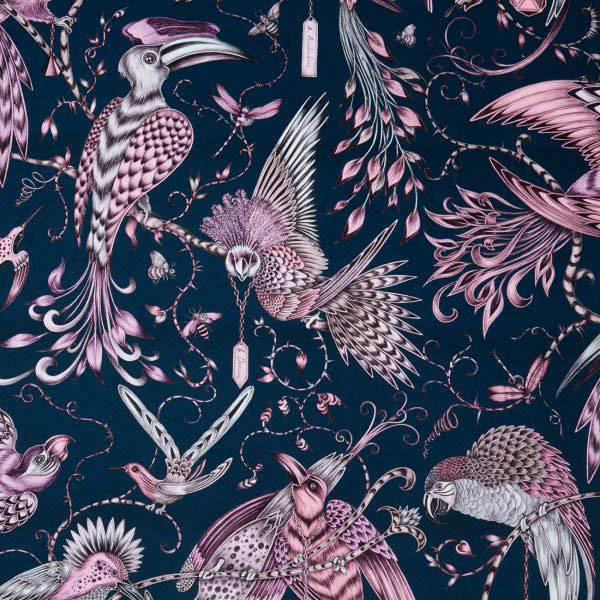 Audubon Pink Fabric by Emma J Shipley For Clarke & Clarke - F1108/04 | Modern 2 Interiors