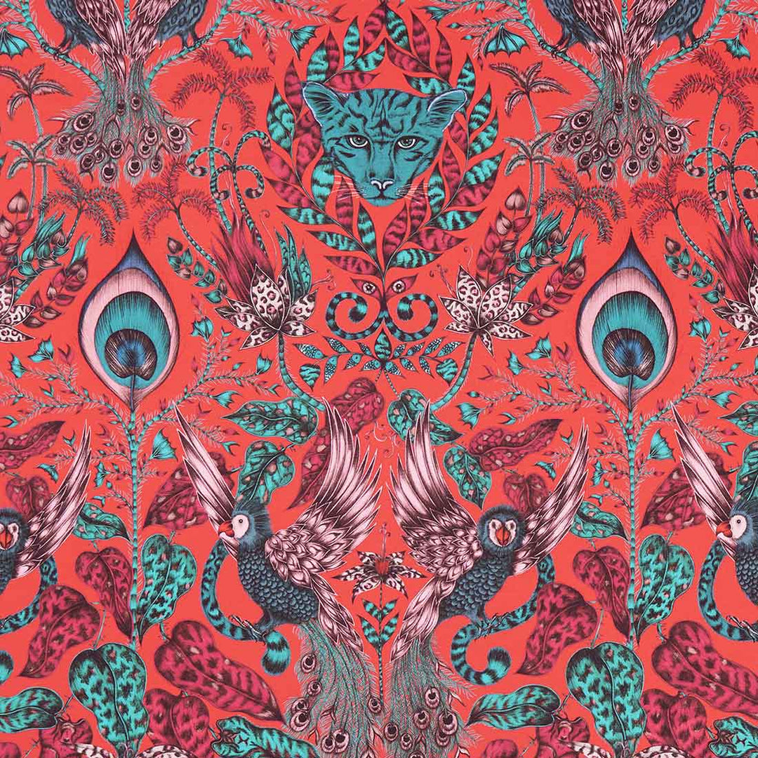 Amazon Red Fabric by Emma J Shipley For Clarke & Clarke - F1107/05 | Modern 2 Interiors