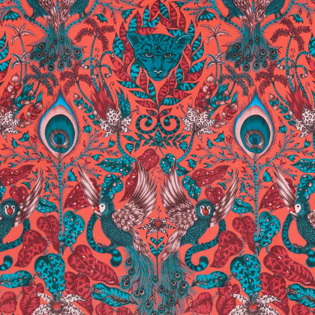 Amazon Red Velvet Fabric by Emma J Shipley For Clarke & Clarke - F1206/01 | Modern 2 Interiors