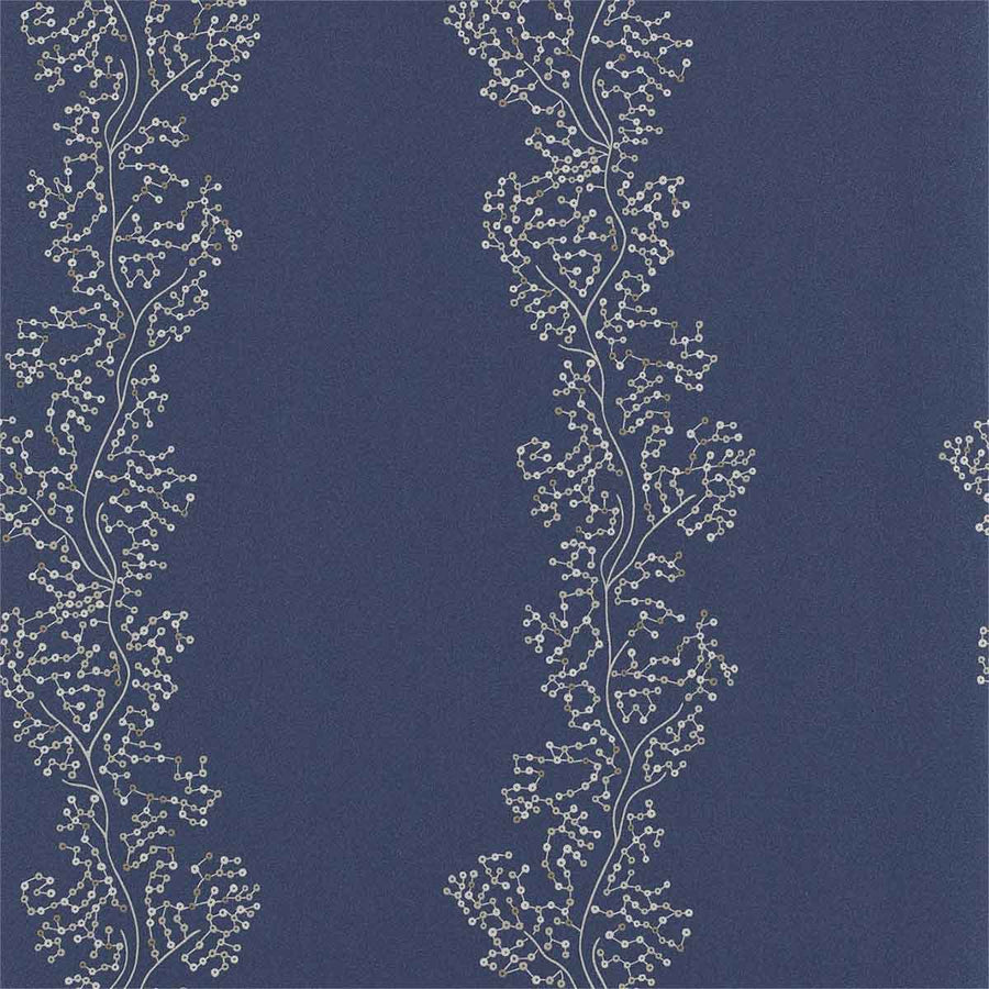 Sparkle Coral Silver & Indigo Wallpaper by Sanderson - 213039 | Modern 2 Interiors