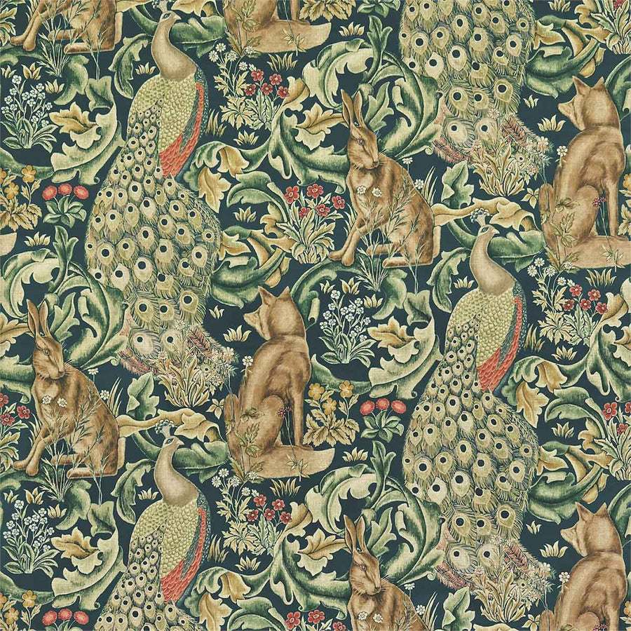Forest Velvet Azure Fabric by Morris & Co - 222643 | Modern 2 Interiors
