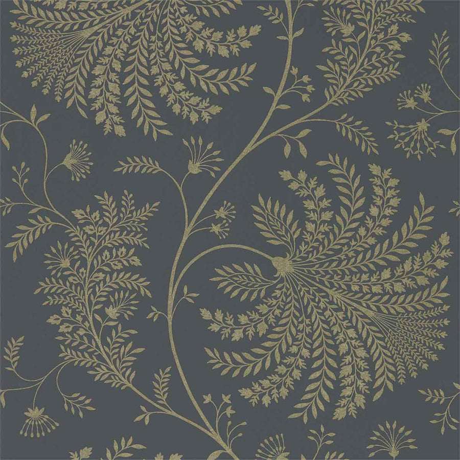 Mapperton Graphite & Gilver Wallpaper by Sanderson - 216345 | Modern 2 Interiors