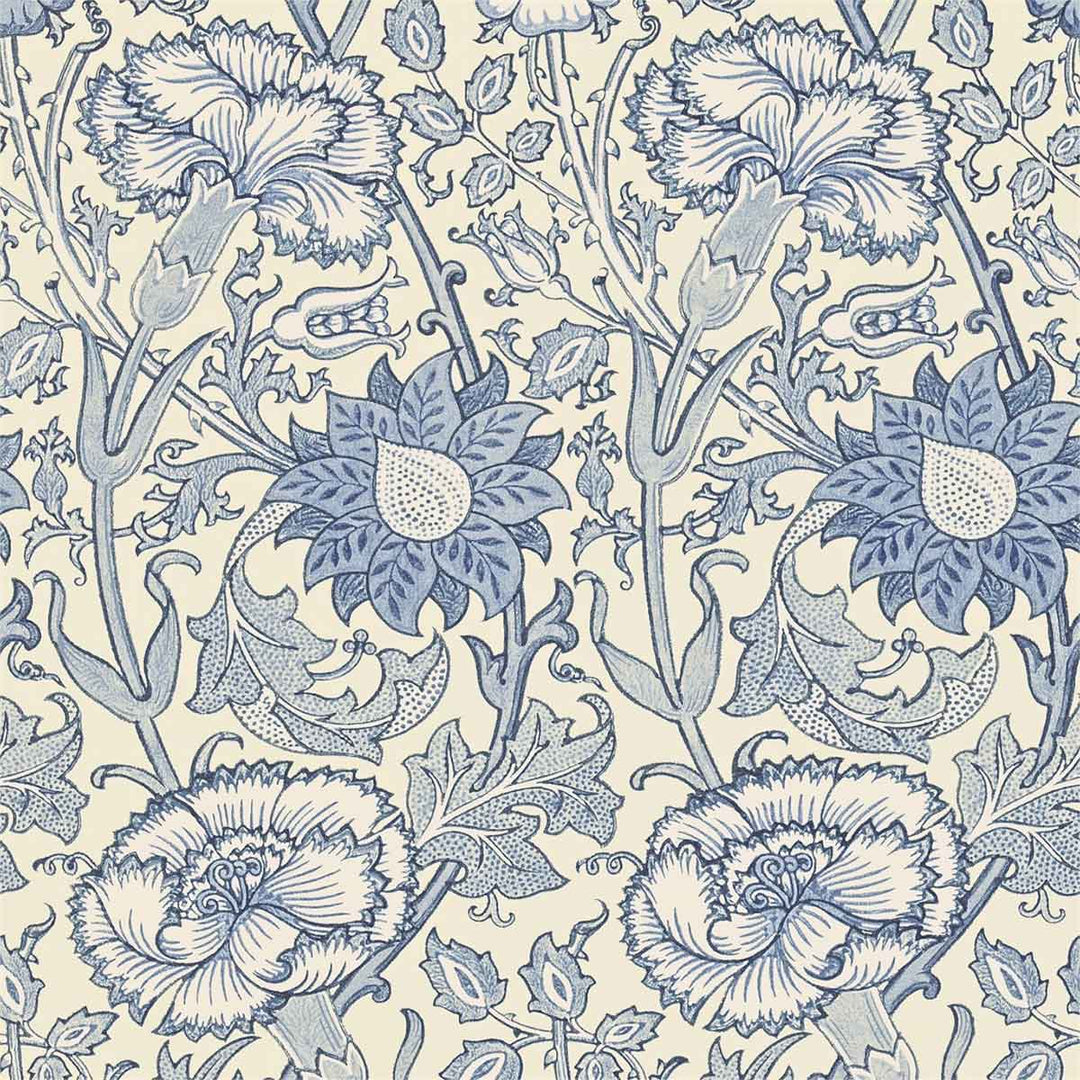 Morris And Co Pink & Rose Wallpaper - Indigo - 212567 | Modern 2 Interiors