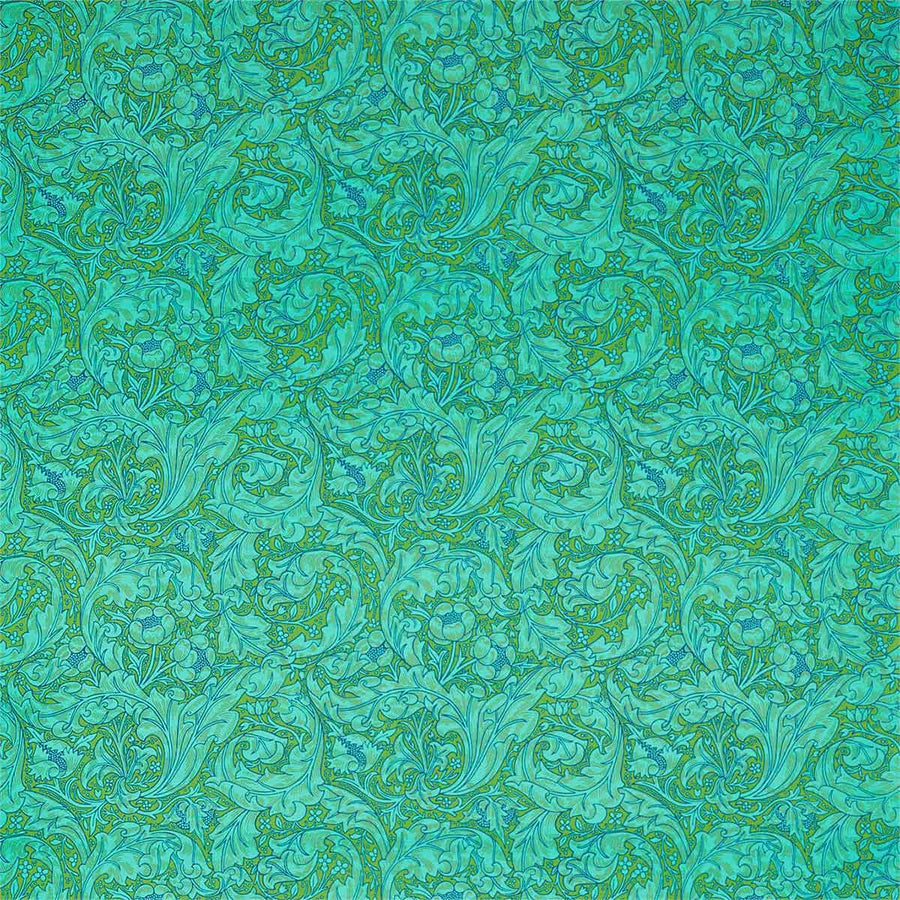 Bachelors Button Olive & Turquoise Fabric by Morris & Co - 226840 | Modern 2 Interiors