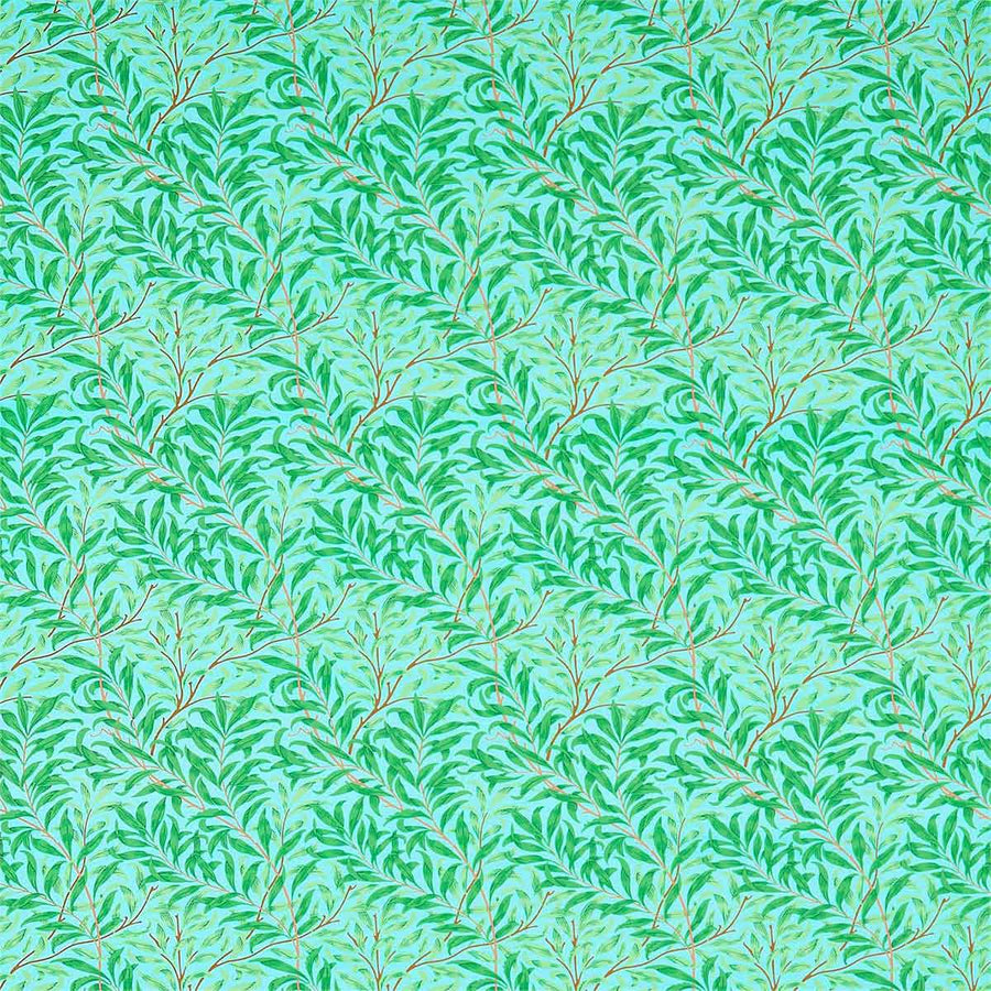 Willow Bough Sky & Leaf Green Fabric by Morris & Co - 226842 | Modern 2 Interiors