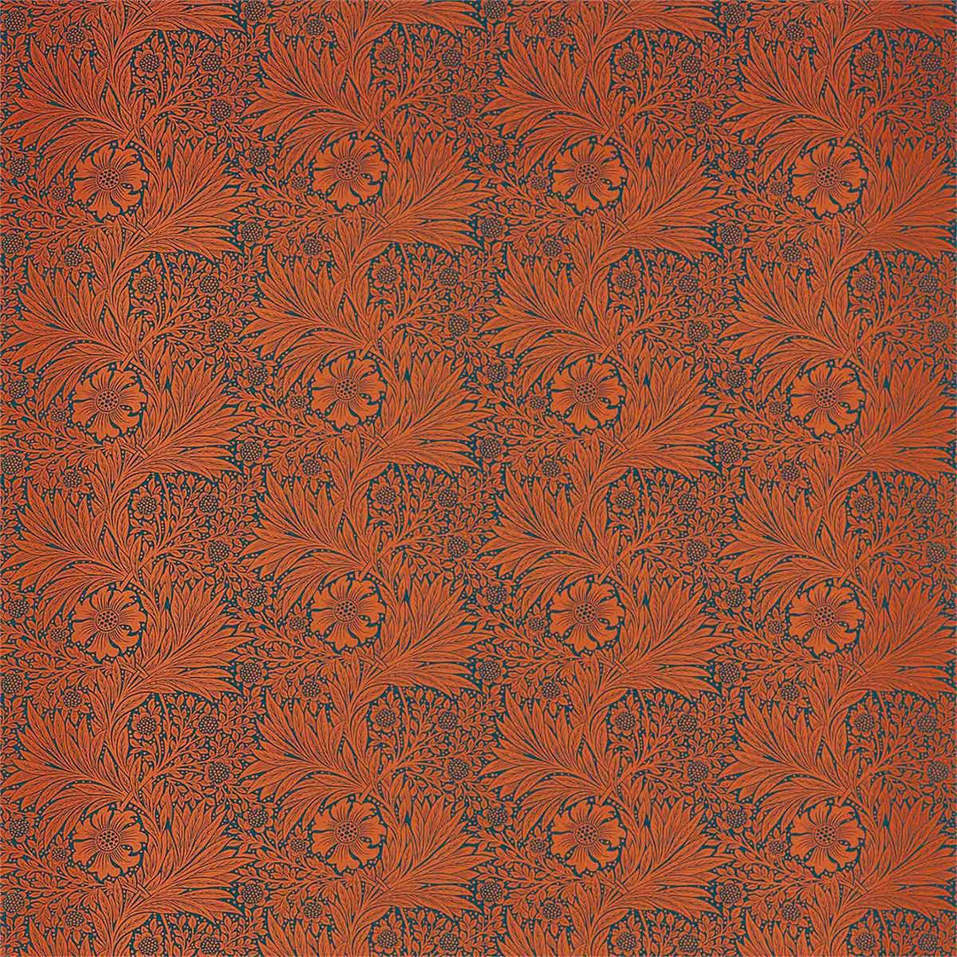 Marigold Navy & Burnt Orange Fabric by Morris & Co - 226845 | Modern 2 Interiors