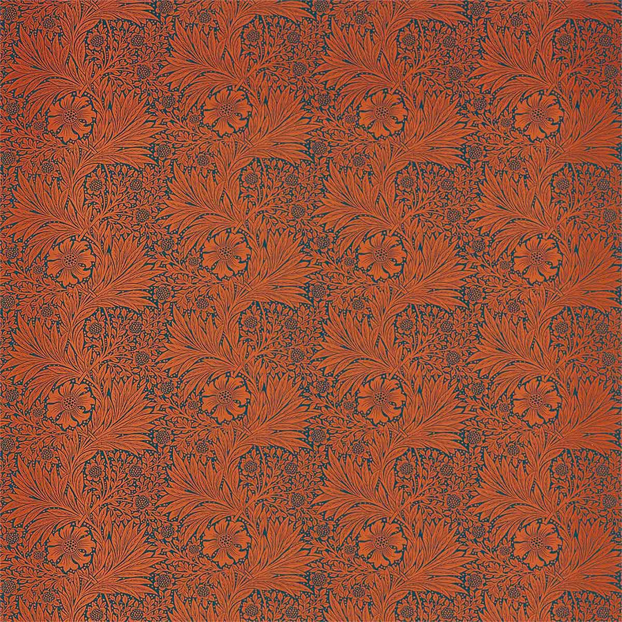 Marigold Navy & Burnt Orange Fabric by Morris & Co - 226845 | Modern 2 Interiors