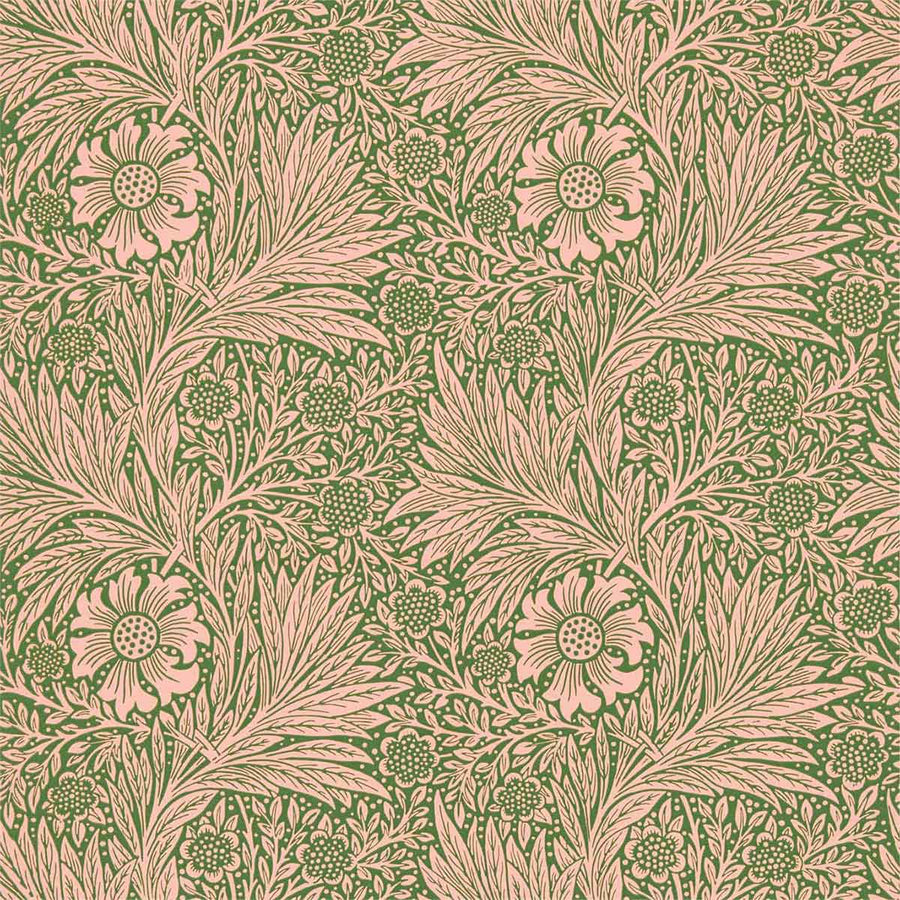 Morris And Co Marigold Wallpaper - Pink & Olive - 216953 | Modern 2 Interiors