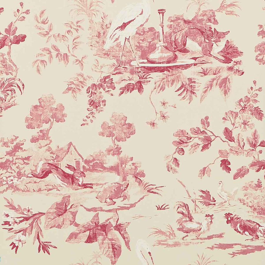 Aesops Fables Pink Wallpaper by Sanderson - DCAVAE101 | Modern 2 Interiors