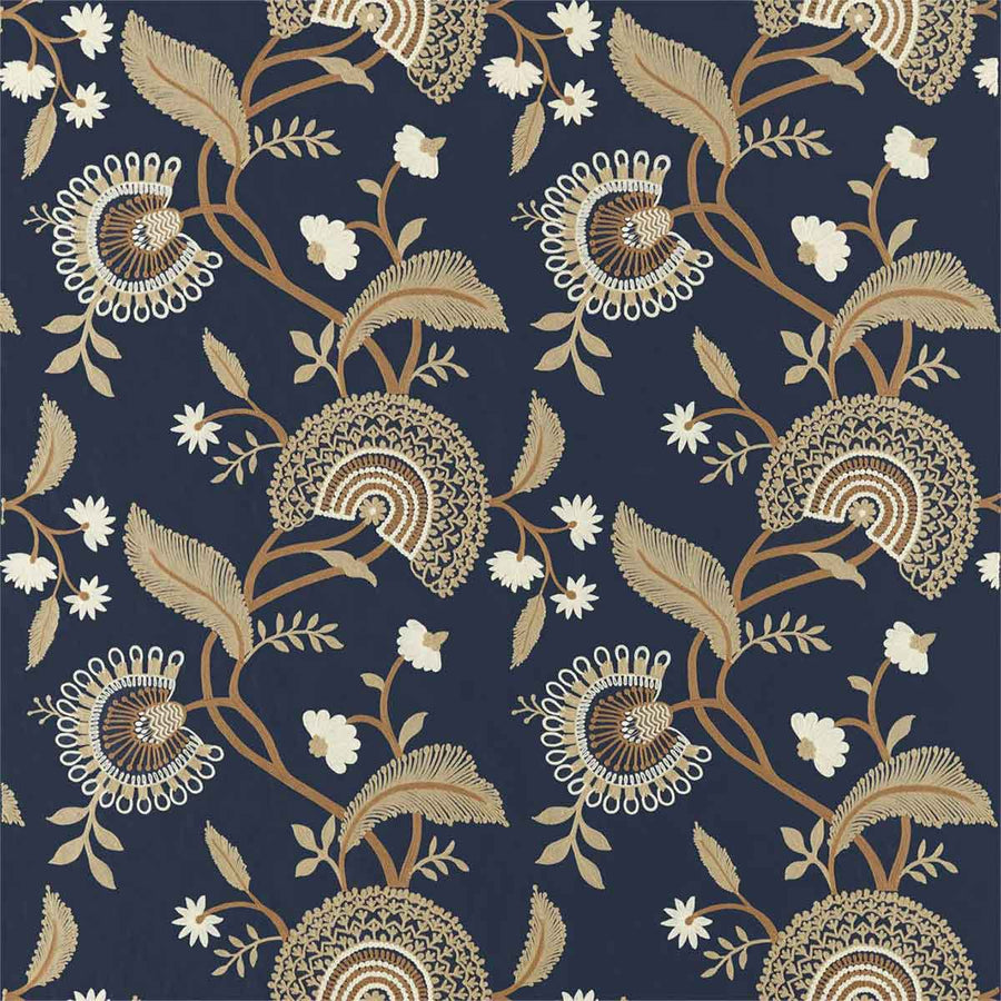 Hakimi Indigo Fabric by Sanderson - 236895 | Modern 2 Interiors