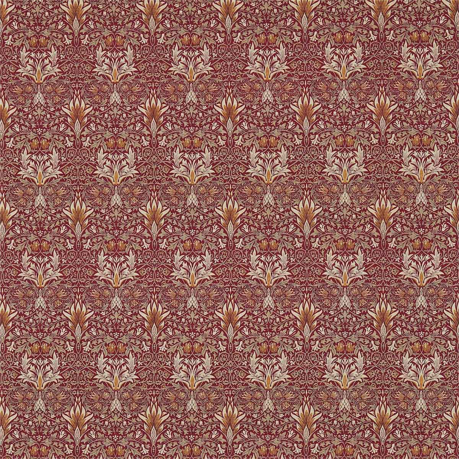 Snakeshead Claret & Gold Fabric by Morris & Co - 226694 | Modern 2 Interiors