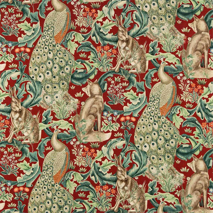 Forest Red Fabric by Morris & Co - 226696 | Modern 2 Interiors