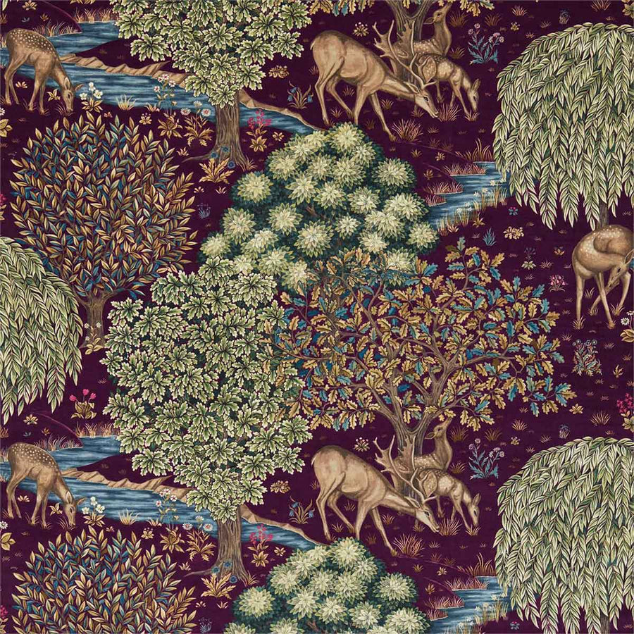 The Brook Tapestry Tapestry Red Fabric by Morris & Co - 226699 | Modern 2 Interiors