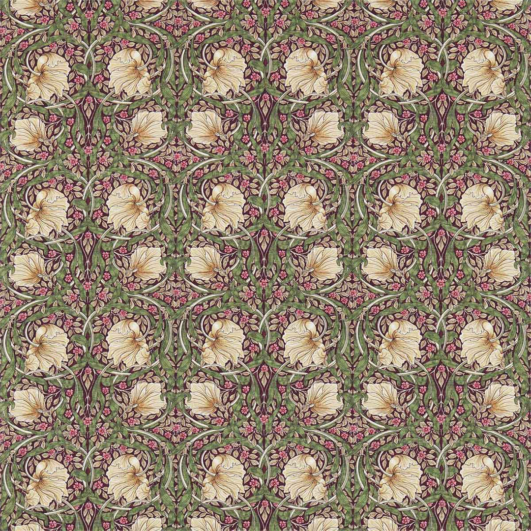 Pimpernel Aubergine & Olive Fabric by Morris & Co - 226700 | Modern 2 Interiors