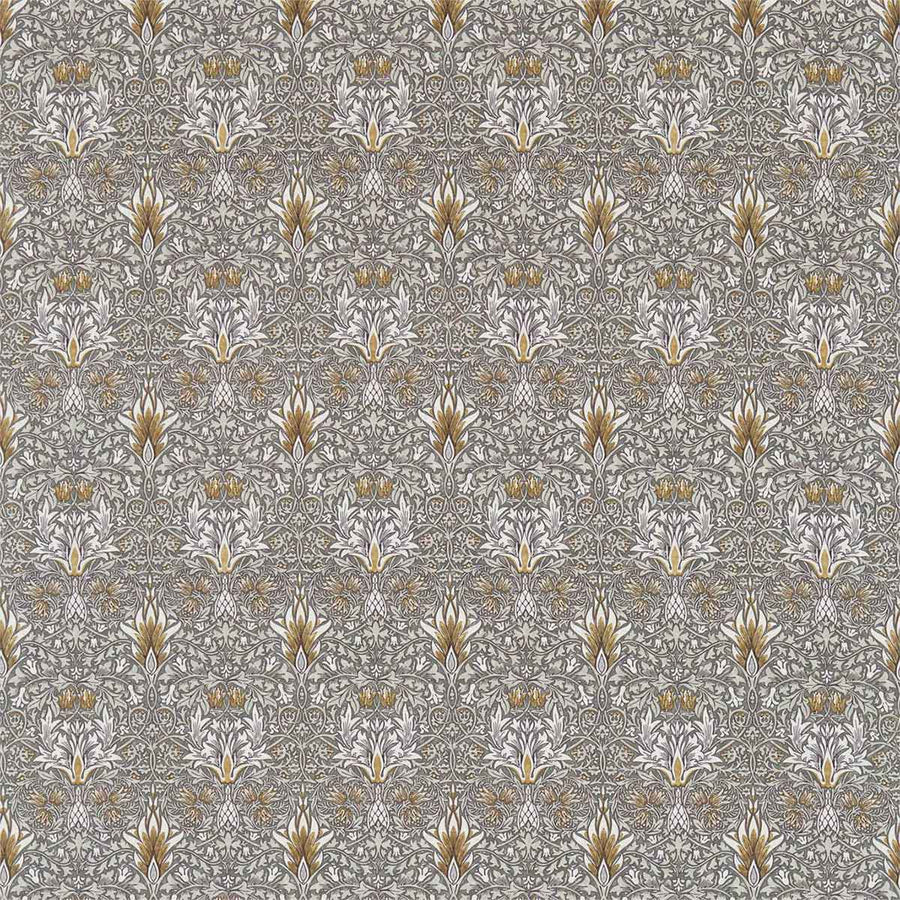 Snakeshead Pewter & Gold Fabric by Morris & Co - 226717 | Modern 2 Interiors