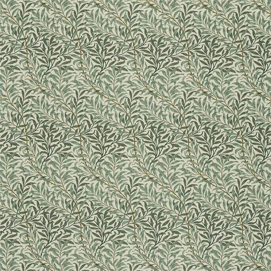 Willow Bough Cream & Green Fabric by Morris & Co - 226722 | Modern 2 Interiors