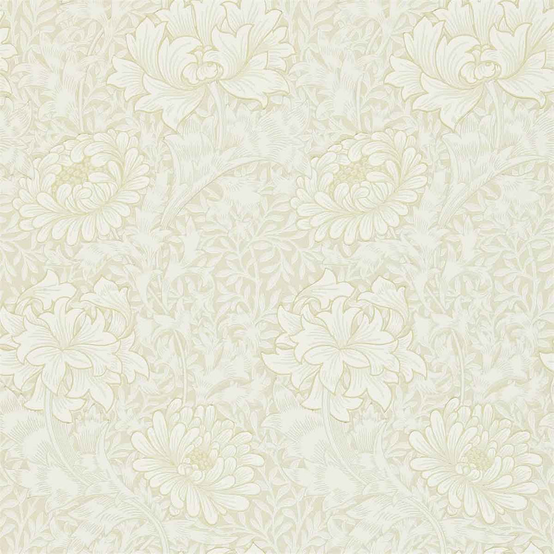 Morris And Co Chrysanthemum Wallpaper - Chalk - 216823 | Modern 2 Interiors