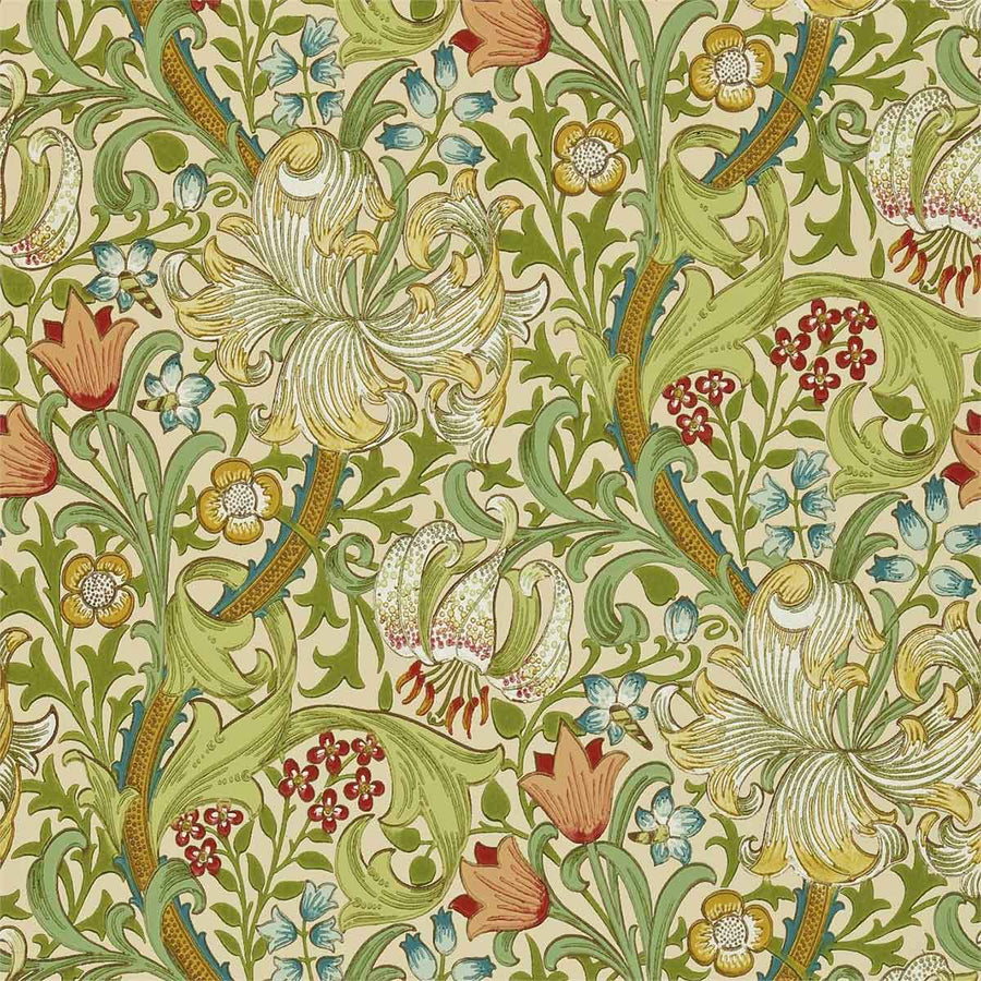 Morris And Co Golden Lily Wallpaper - Pale Biscuit - 216858 | Modern 2 Interiors
