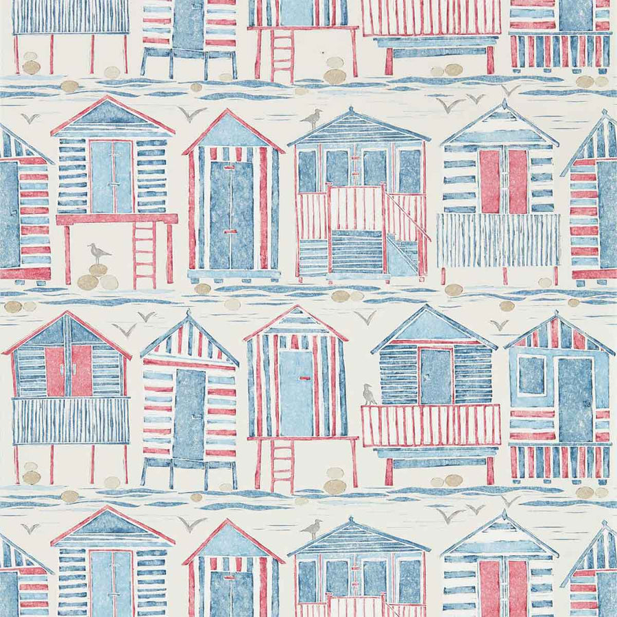 Beach Huts Nautical Wallpaper by Sanderson - 216559 | Modern 2 Interiors