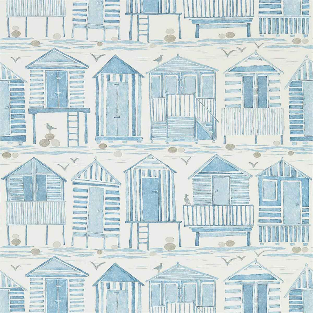 Beach Huts Marine Wallpaper by Sanderson - 216560 | Modern 2 Interiors