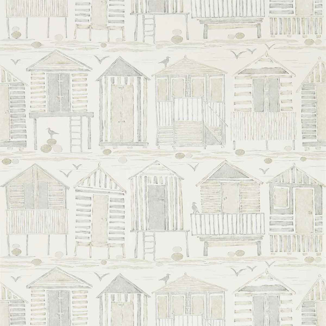 Beach Huts Driftwood Wallpaper by Sanderson - 216561 | Modern 2 Interiors