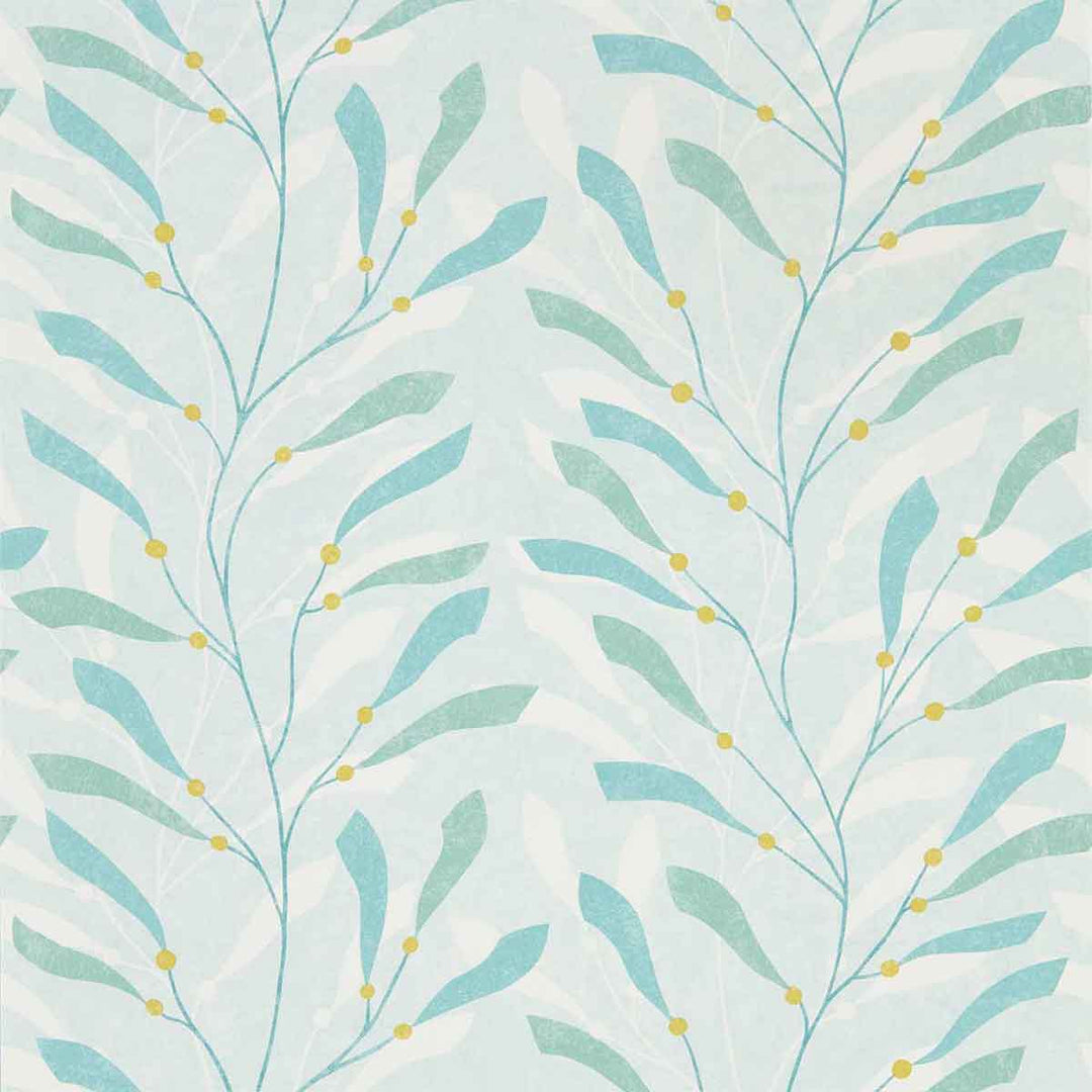 Sea Kelp Aqua & Lichen Wallpaper by Sanderson - 216566 | Modern 2 Interiors