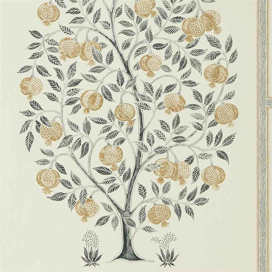 Anaar Tree Charcoal & Gold Wallpaper by Sanderson - 216791 | Modern 2 Interiors