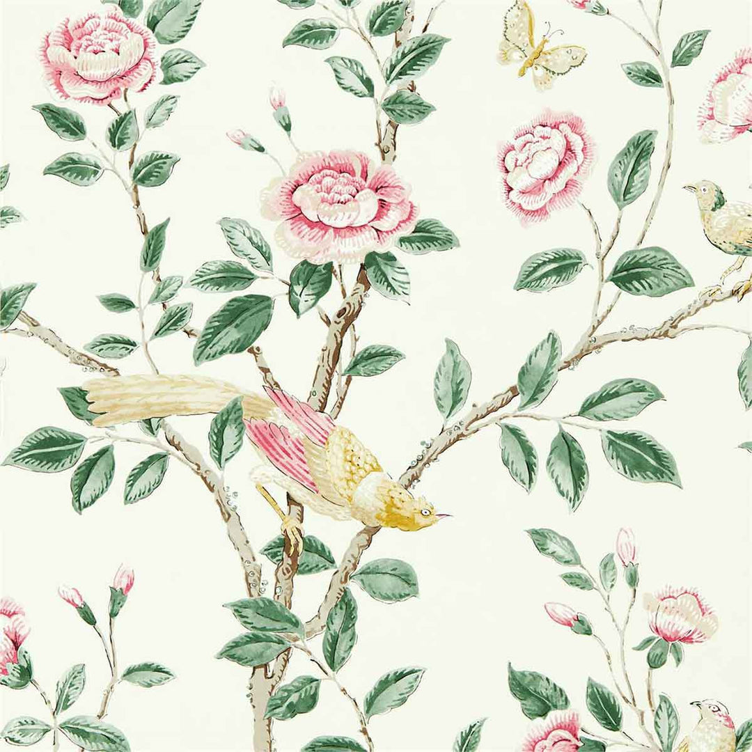 Adhara Rose & Cream Wallpaper by Sanderson - 216795 | Modern 2 Interiors