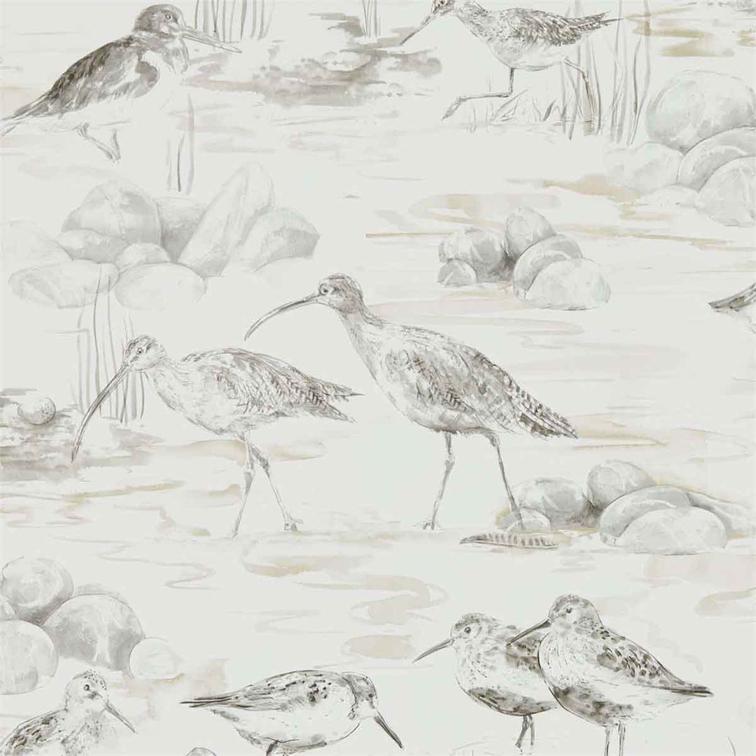 Estuary Birds Chalk & Sepia Wallpaper by Sanderson - 216493 | Modern 2 Interiors