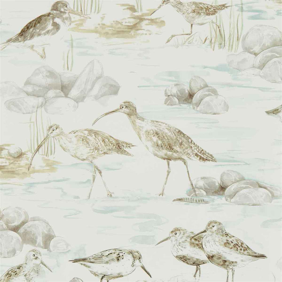 Estuary Birds Mist & Ivory Wallpaper by Sanderson - 216494 | Modern 2 Interiors