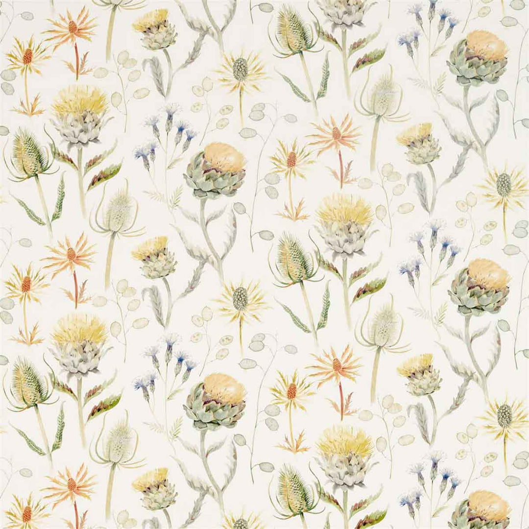 Thistle Garden Ochre & Olive Fabric by Sanderson - 226422 | Modern 2 Interiors