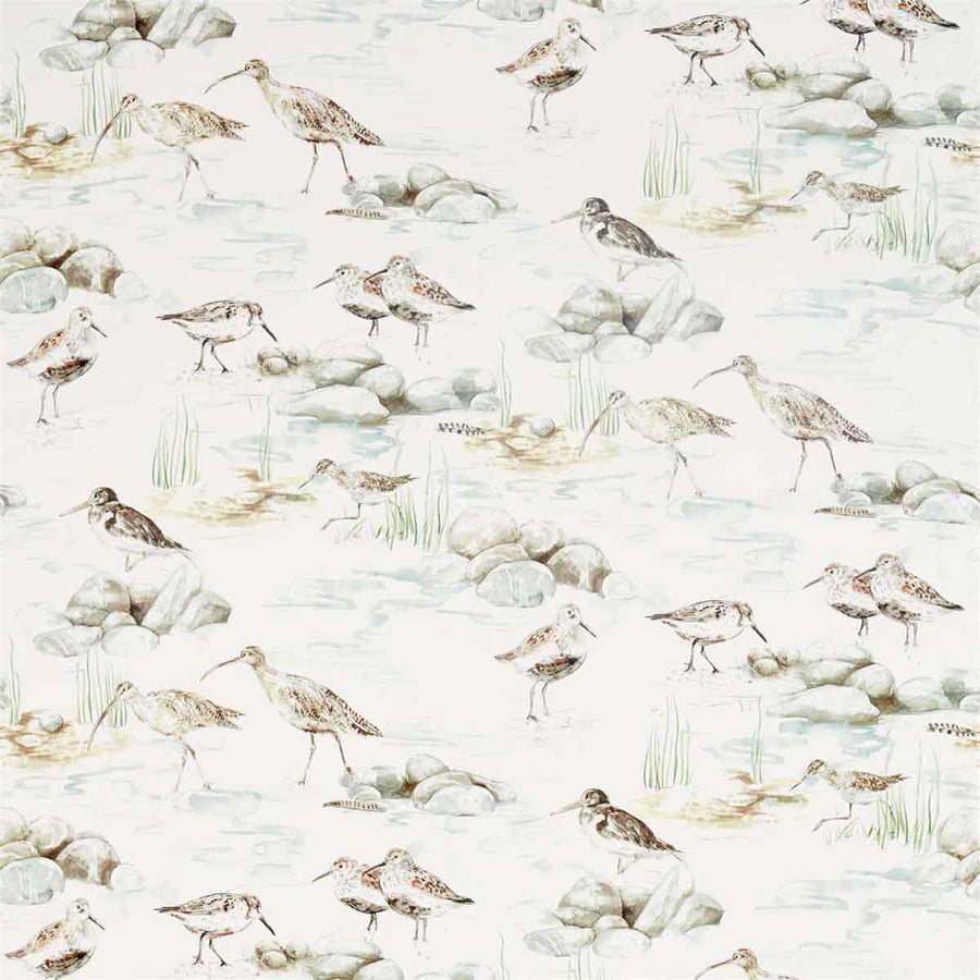 Estuary Birds Mist & Ivory Fabric by Sanderson - 226426 | Modern 2 Interiors