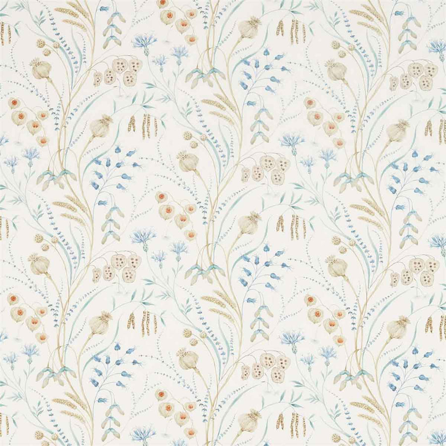 Summer Harvest Cornflower & Wheat Fabric by Sanderson - 226434 | Modern 2 Interiors