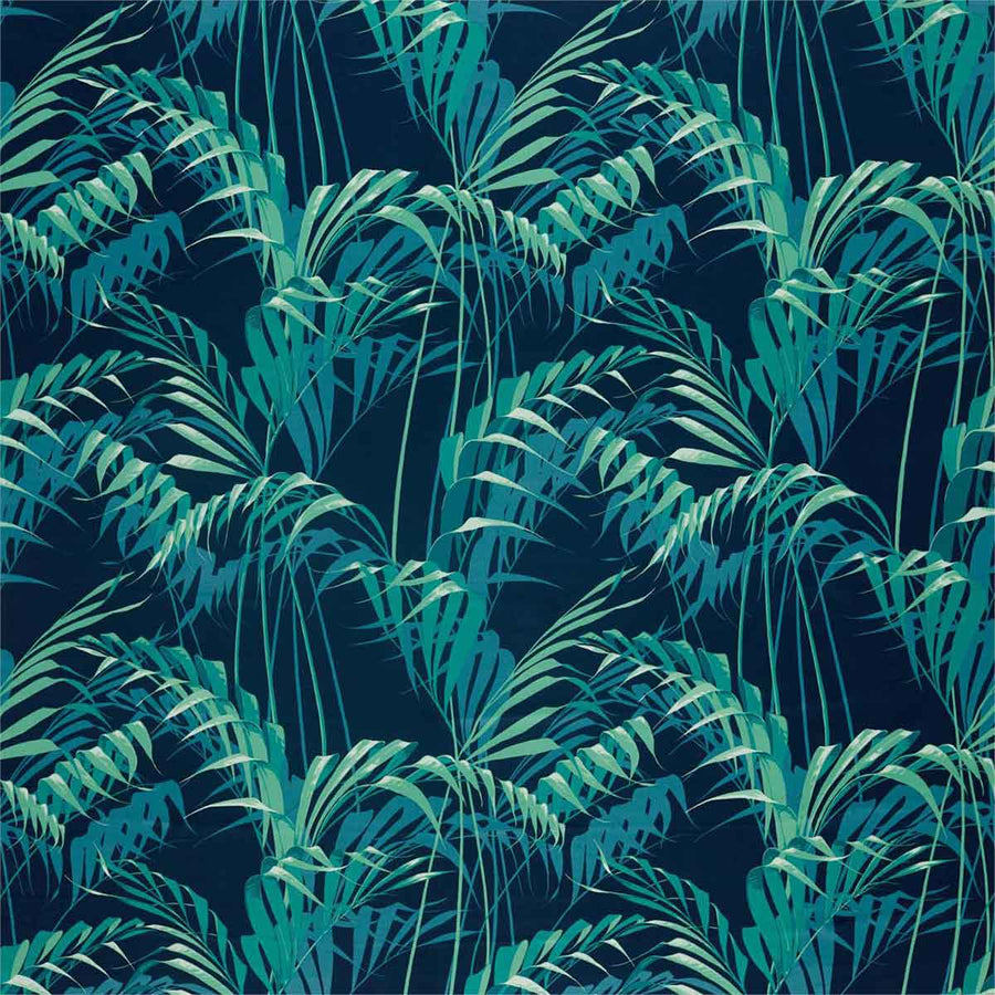 Palm House Ink & Teal Fabric by Sanderson - 226568 | Modern 2 Interiors
